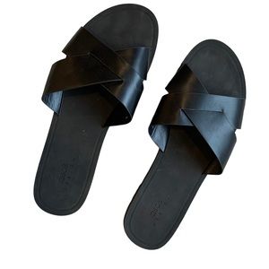 ASOS Black Slipon Slide Sandals 9W